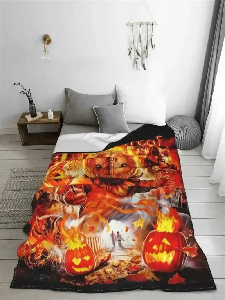 halloween trick r treat sam pumpkin warm flannel throw blanket for bedroom office bedspreads halloween trick r treat sam pumpkin warm flannel throw blanket for bedroom office bedspreads