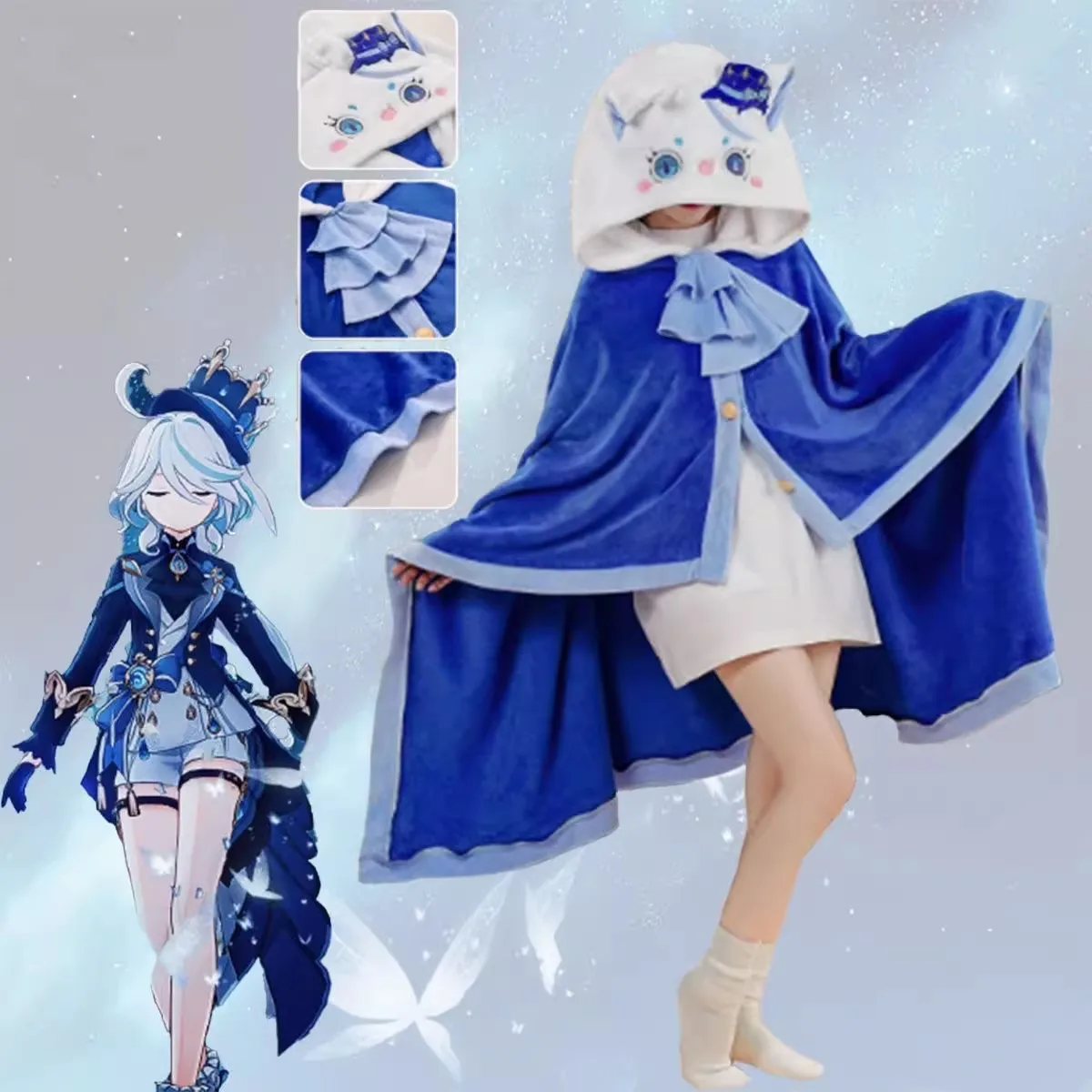 genshin impact furina focalors itabag multi functional hooded air conditioning blanket warm siesta shawl flannel cloak gift genshin impact furina focalors itabag multi functional hooded air conditioning blanket warm siesta shawl flannel cloak gift