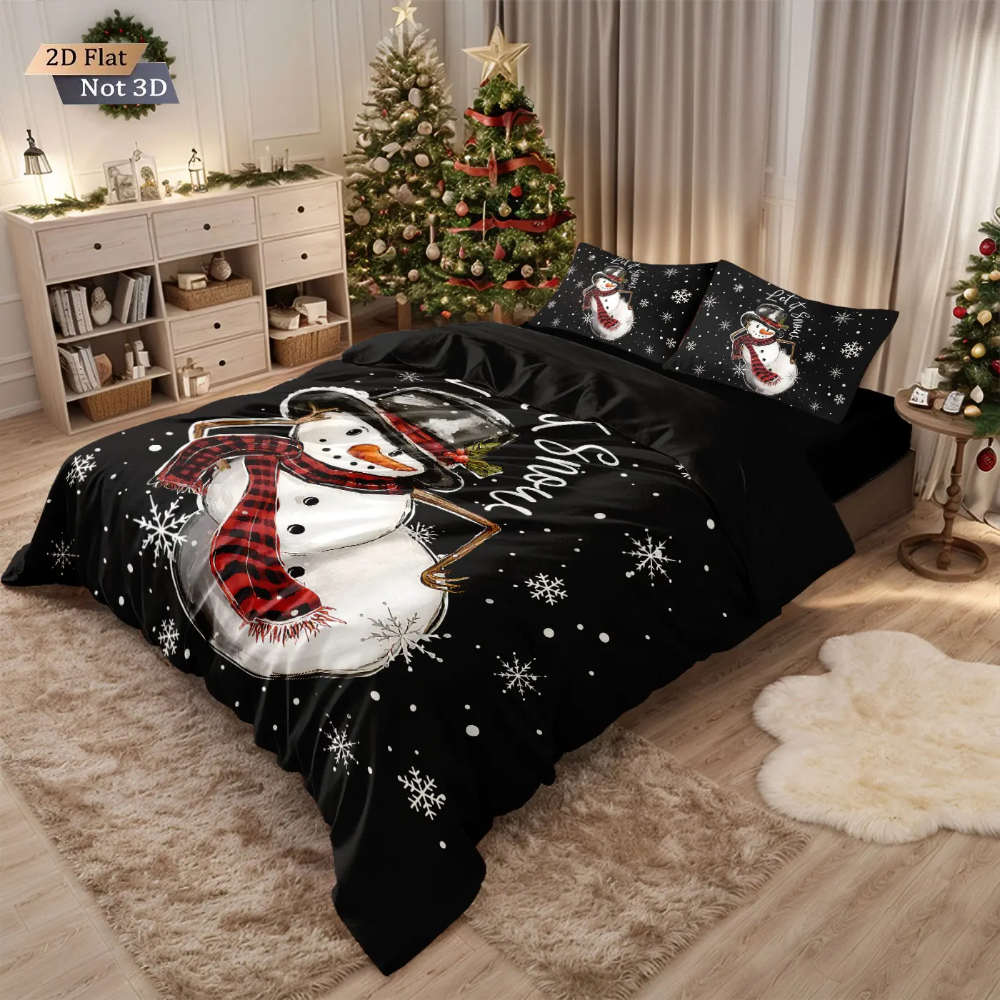 3pcs merry christmas cartoon snowman printed chipless bedding set multi size bedroom bedding holiday decoration machine washable 3pcs merry christmas cartoon snowman printed chipless bedding set multi size bedroom bedding holiday decoration machine washable