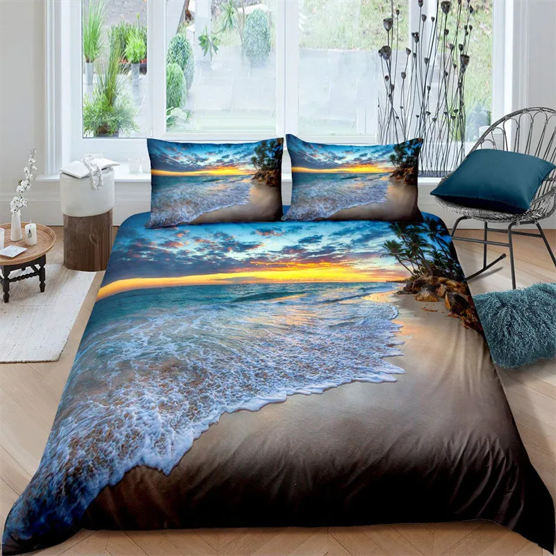 beach duvet cover set polyester tropical island with the palm tree and sea beach nature theme double queen king size quilt cover beach duvet cover set polyester tropical island with the palm tree and sea beach nature theme double queen king size quilt cover