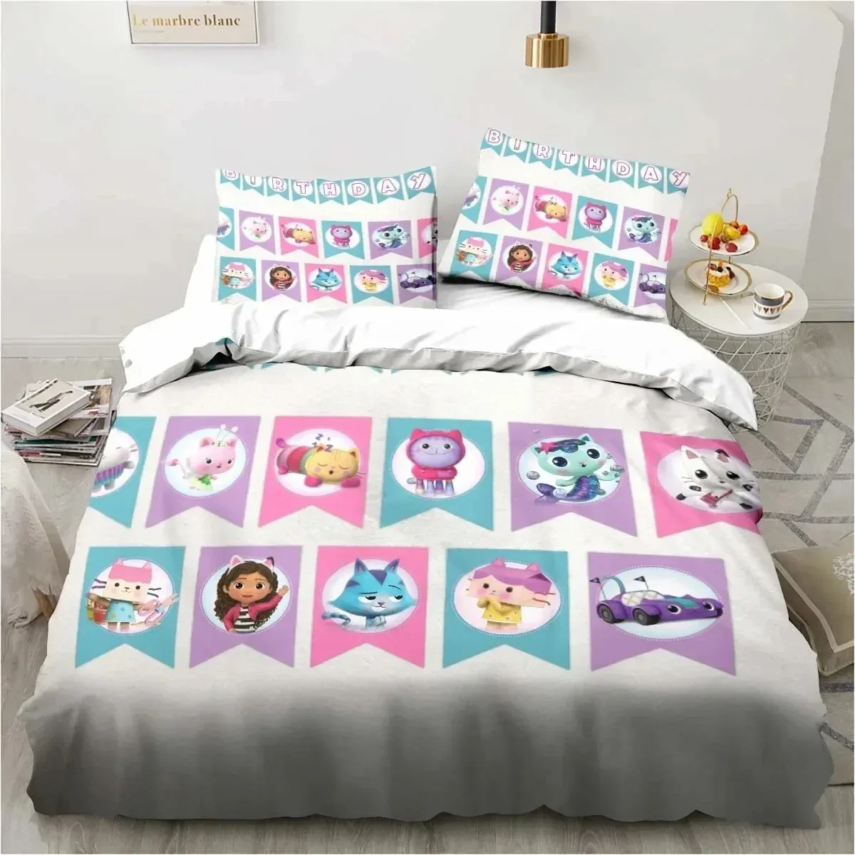 cartoon gabbys dollhouse bedding set duvet cover bed set quilt cover pillowcase comforter king queen size boys adult bedding set cartoon gabbys dollhouse bedding set duvet cover bed set quilt cover pillowcase comforter king queen size boys adult bedding set