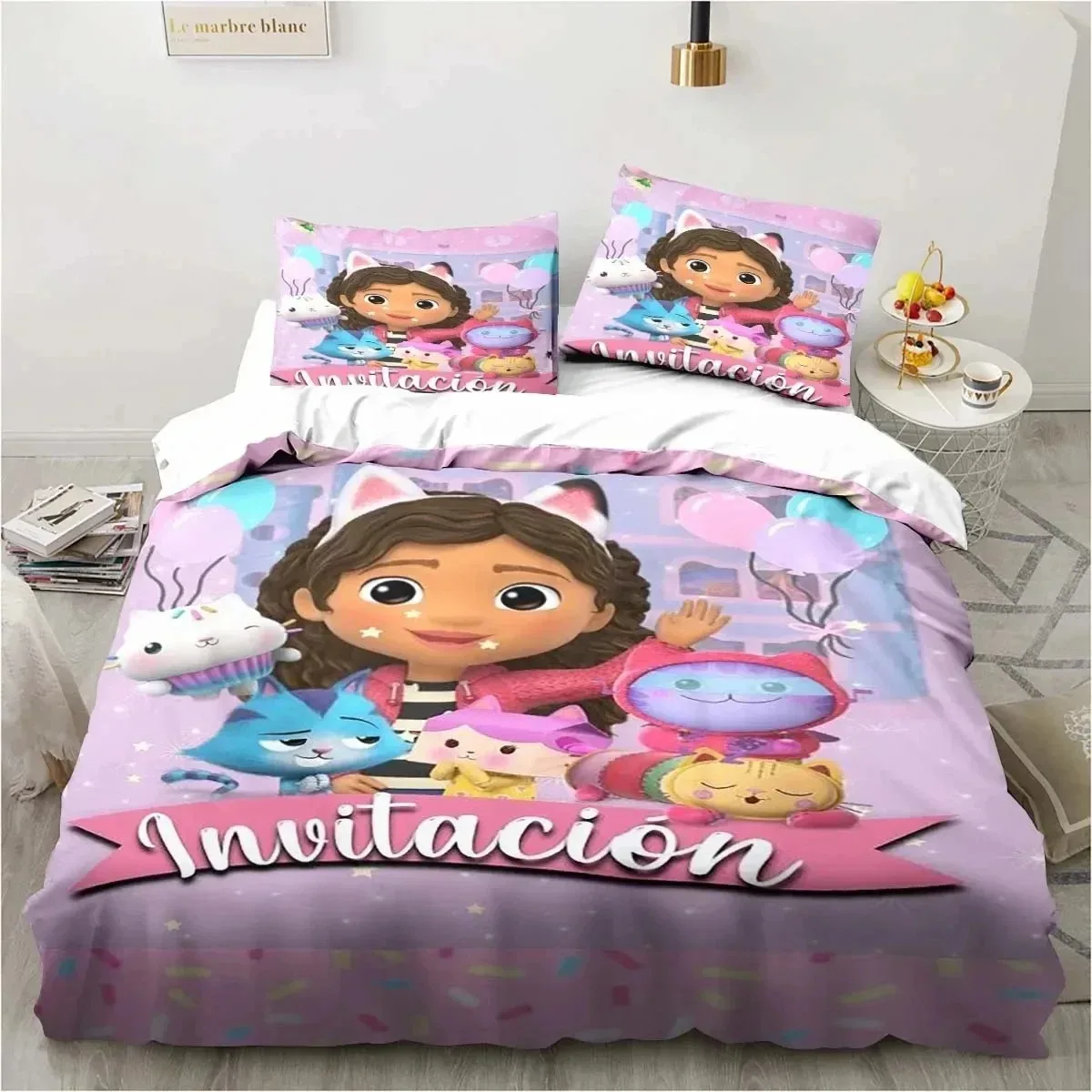 cartoon gabbys dollhouse bedding set duvet cover bed set quilt cover pillowcase comforter king queen size boys adult bedding set cartoon gabbys dollhouse bedding set duvet cover bed set quilt cover pillowcase comforter king queen size boys adult bedding set