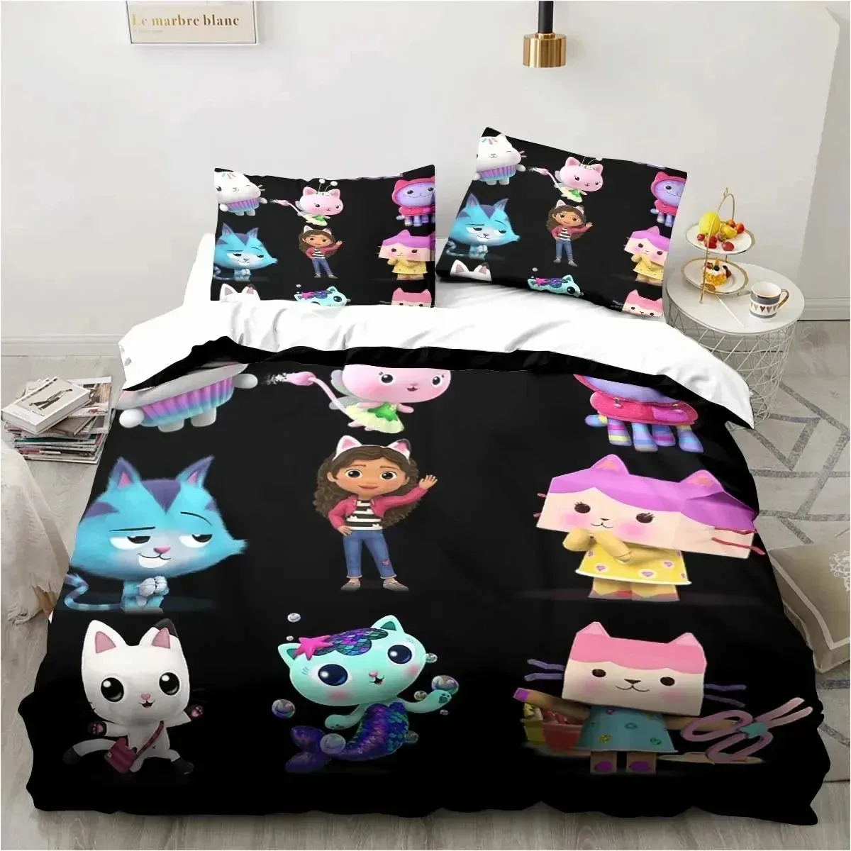 cartoon gabbys dollhouse bedding set duvet cover bed set quilt cover pillowcase comforter king queen size boys adult bedding set cartoon gabbys dollhouse bedding set duvet cover bed set quilt cover pillowcase comforter king queen size boys adult bedding set