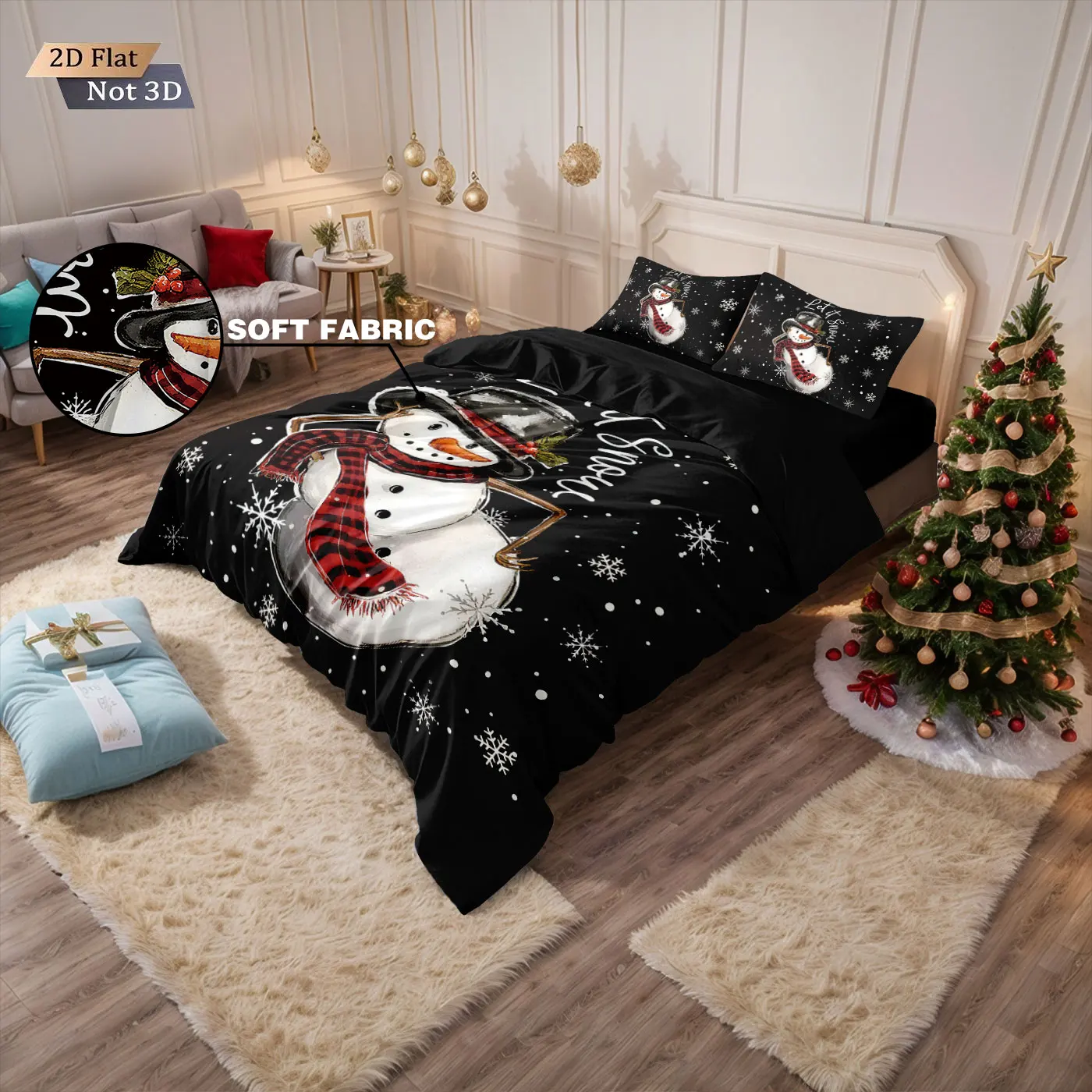 3pcs merry christmas cartoon snowman printed chipless bedding set multi size bedroom bedding holiday decoration machine washable 3pcs merry christmas cartoon snowman printed chipless bedding set multi size bedroom bedding holiday decoration machine washable