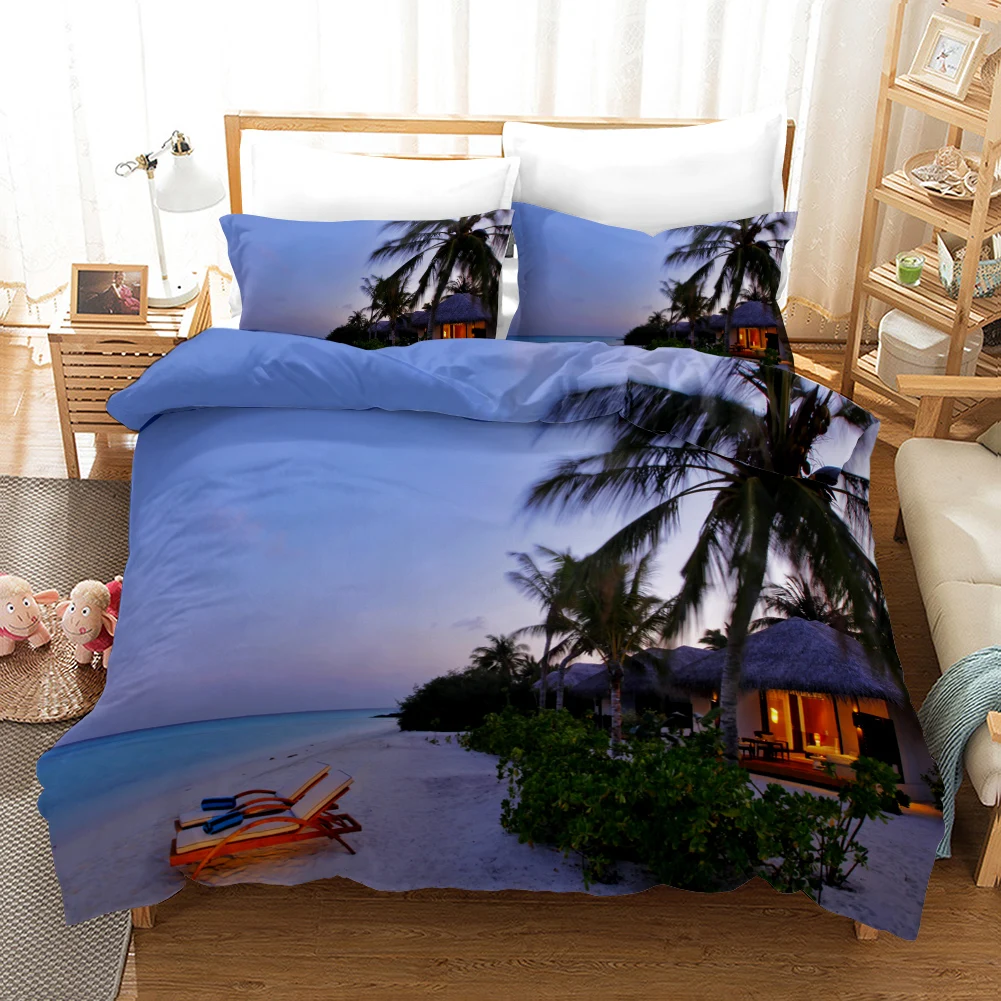 beach duvet cover set polyester tropical island with the palm tree and sea beach nature theme double queen king size quilt cover beach duvet cover set polyester tropical island with the palm tree and sea beach nature theme double queen king size quilt cover