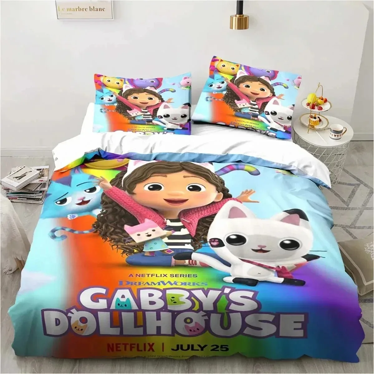 cartoon gabbys dollhouse bedding set duvet cover bed set quilt cover pillowcase comforter king queen size boys adult bedding set cartoon gabbys dollhouse bedding set duvet cover bed set quilt cover pillowcase comforter king queen size boys adult bedding set