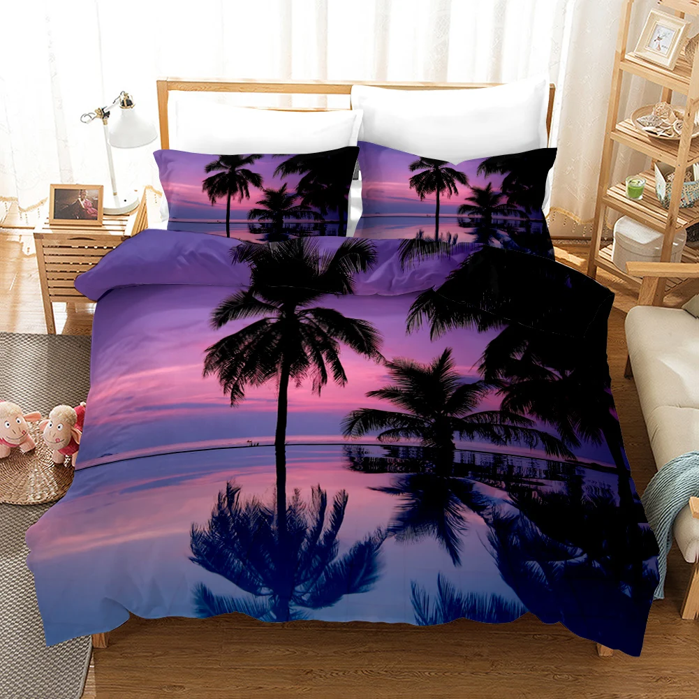 beach duvet cover set polyester tropical island with the palm tree and sea beach nature theme double queen king size quilt cover beach duvet cover set polyester tropical island with the palm tree and sea beach nature theme double queen king size quilt cover