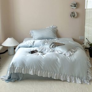 dreamy silky ruffle tencel bedding bundle
