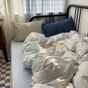 Mixed Gingham Striped Bedding Bundle