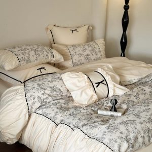 French Black Lace Bedding Bundle